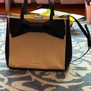 Kate Spade Black and Tan Structured Satchel